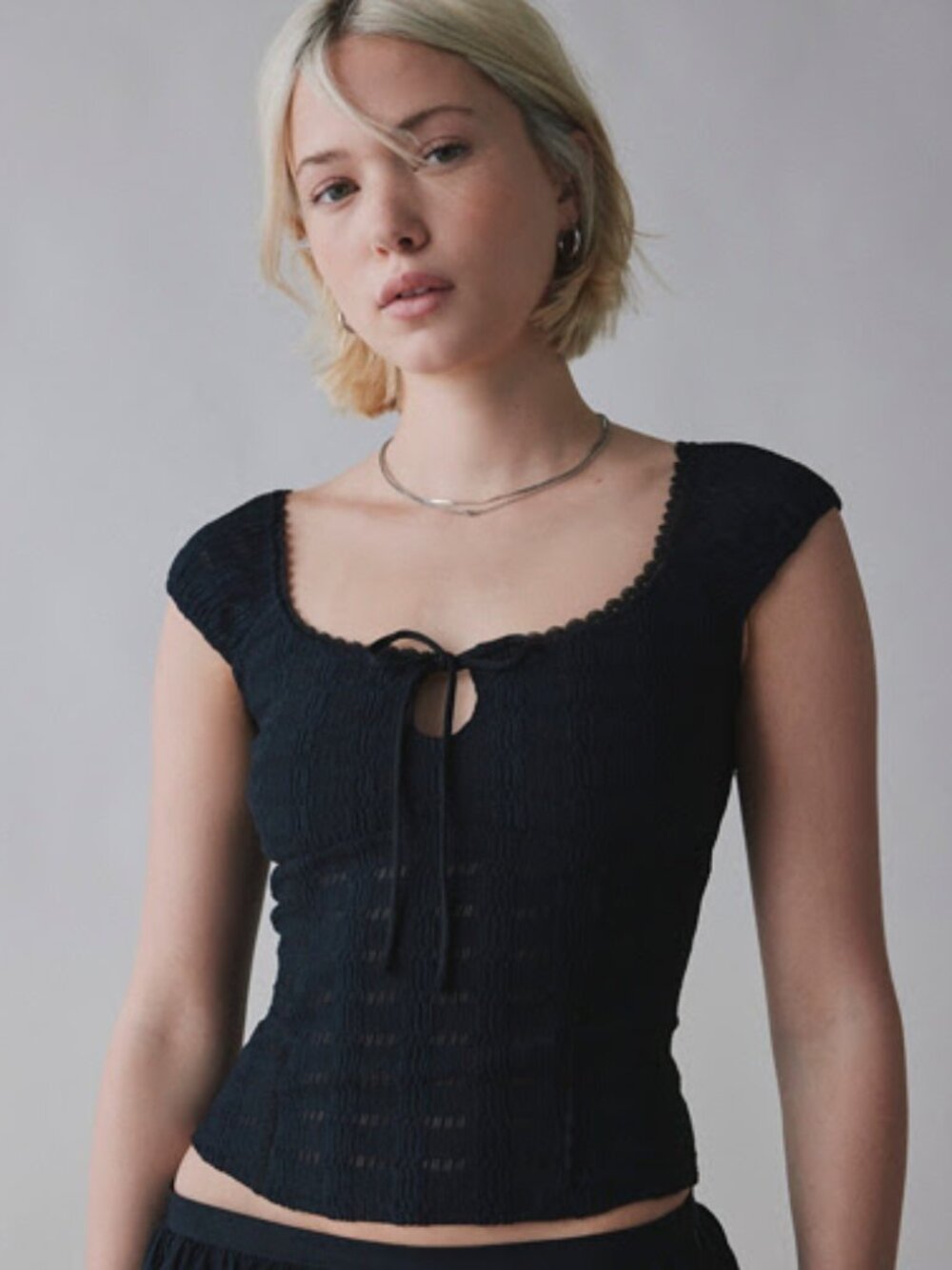 Keyhole Black Blouse || Urban Outfitters